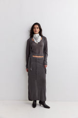 Vague paisley golden logo bandana- white