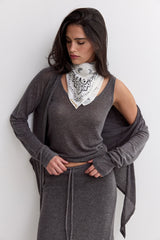 Vague paisley golden logo bandana- white