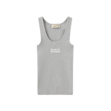 Vague ribbed knit tank top- Grey