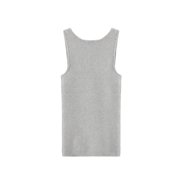 Vague ribbed knit tank top- Grey