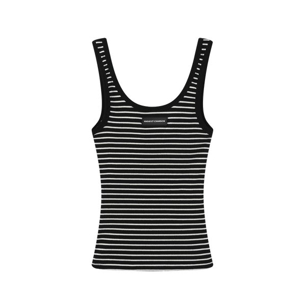 Vague tank top No.3 LOGO- Striped