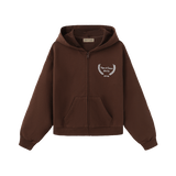 Vague sport club zipped hoodie- Brown