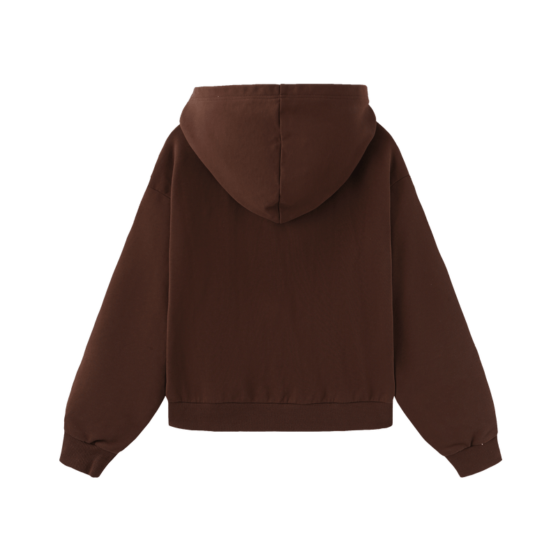 Vague sport club zipped hoodie- Brown