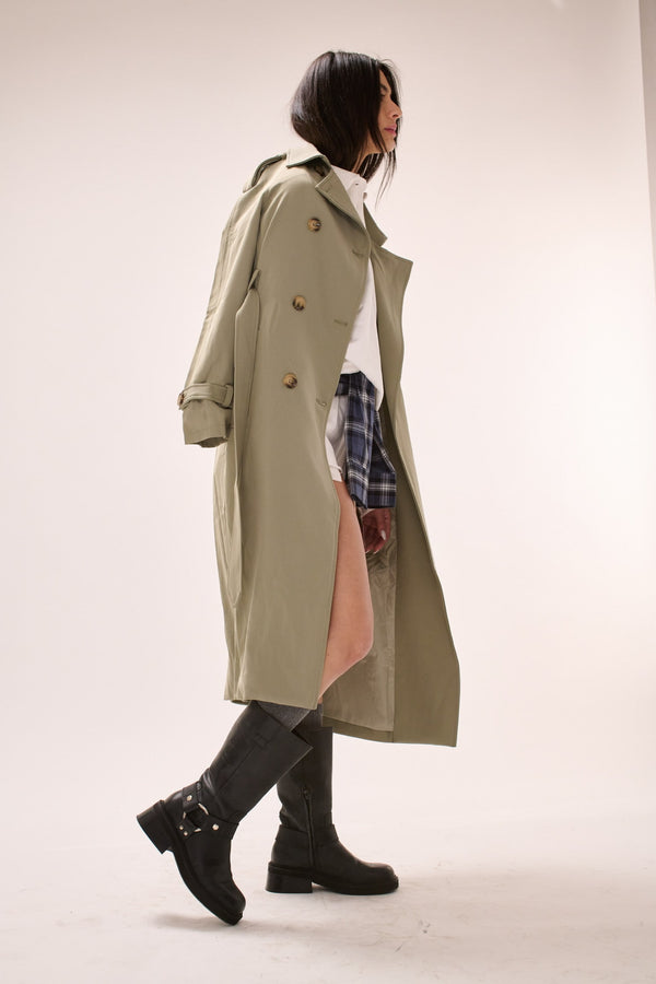 VAGUE ET CHANSON THE TRENCH COAT DUSTY GREEN