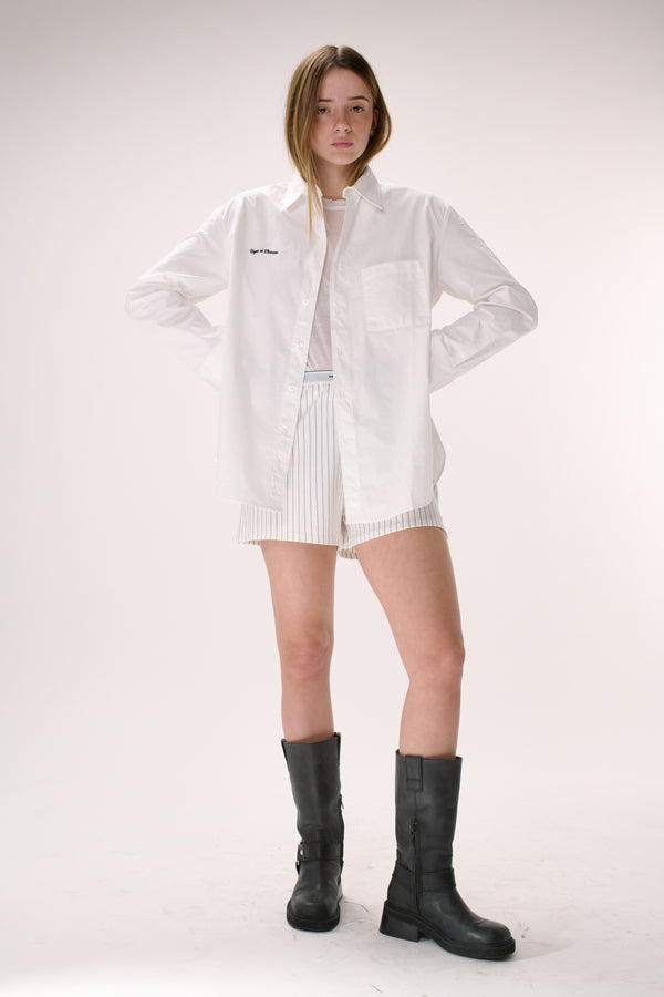 Vague oversized button up shirt- White