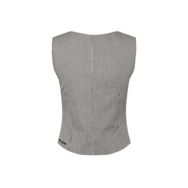 Vague cotton striped vest