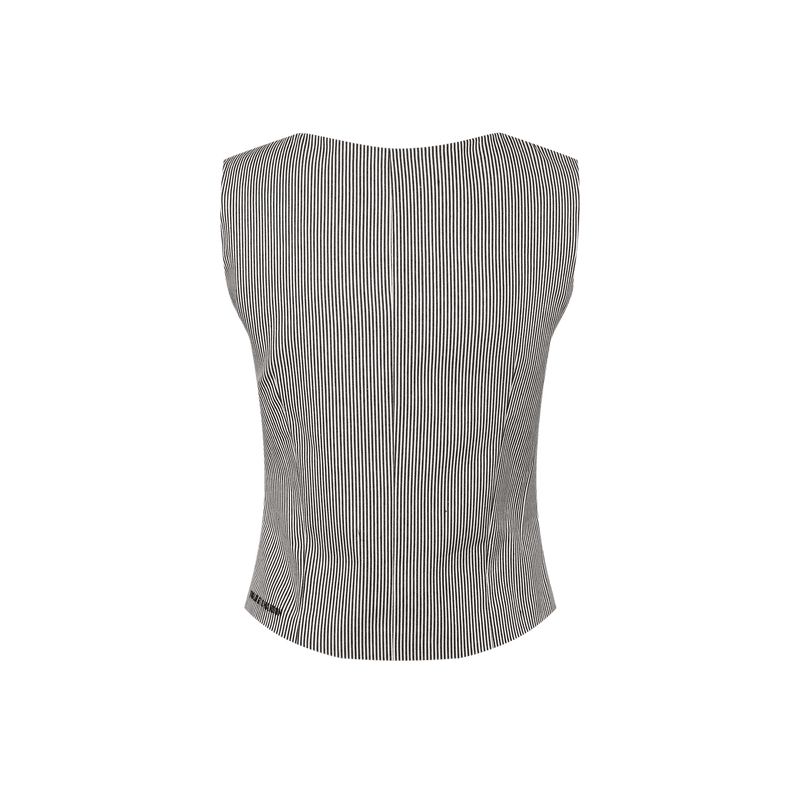 Vague cotton striped vest