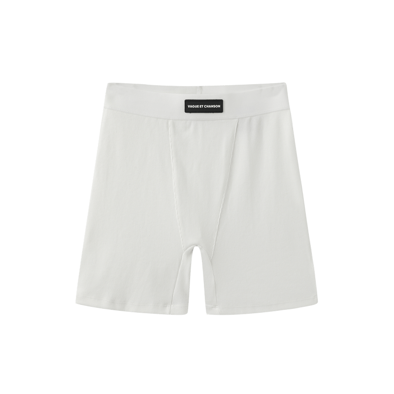 Vague et Chanson ribbed boxer-  White