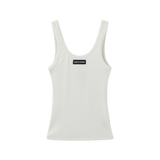 Vague tank top no.03 LOGO -  WHITE