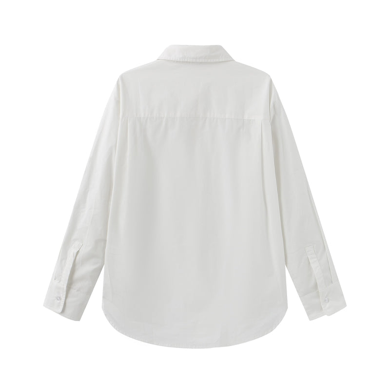 Vague oversized button up shirt- White