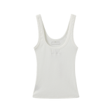 Vague tank top no.03 LOGO -  WHITE