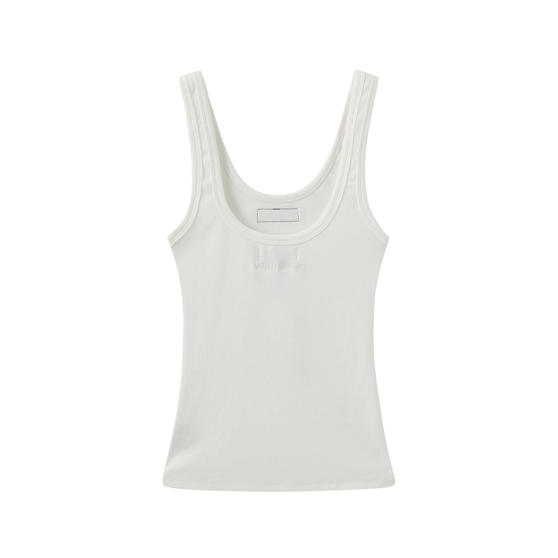 Vague tank top no.03 LOGO -  WHITE