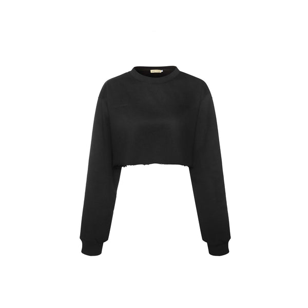 Vague cropped sweater black