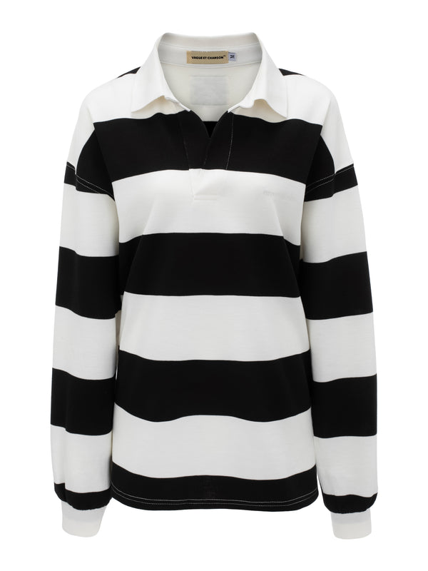 Vague the polo shirt- black and white