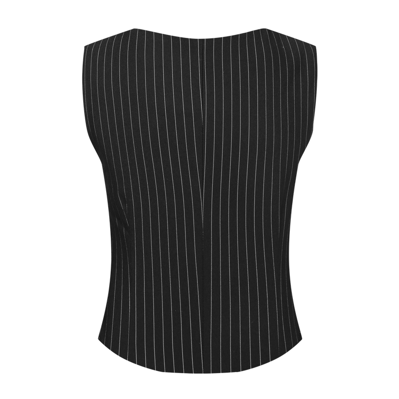 Vague striped vest- Black