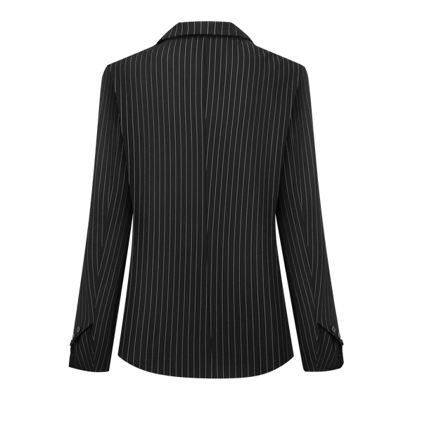 Vague the striped blazer- Black