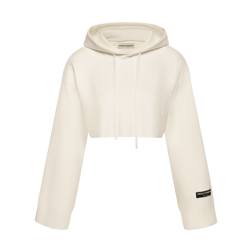 Vague cropped knit hoodie – Vague et Chanson
