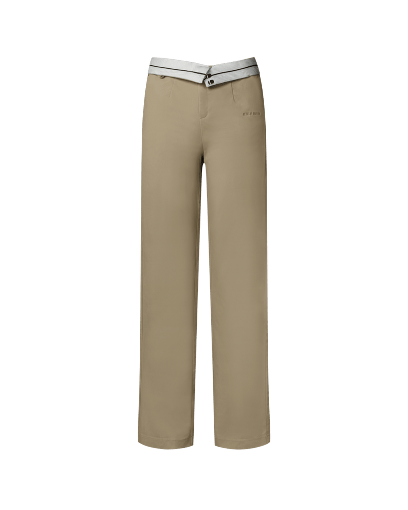 Vague Folded Trousers- Beige
