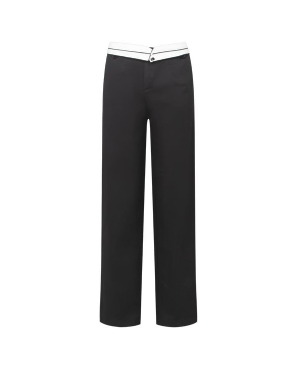 Vague Folded Trousers- Black