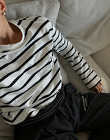 Vague long sleeve striped T-shirt