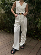 VAGUE ET CHANSON TAILORED TROUSERS WHITE