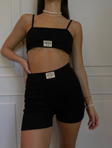 VAGUE RIBBED TOP BLACK