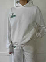 VAGUE WHITE HOODIE WITH GREY EMBROIDERY
